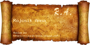Rojcsik Anna névjegykártya