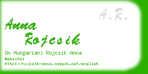 anna rojcsik business card